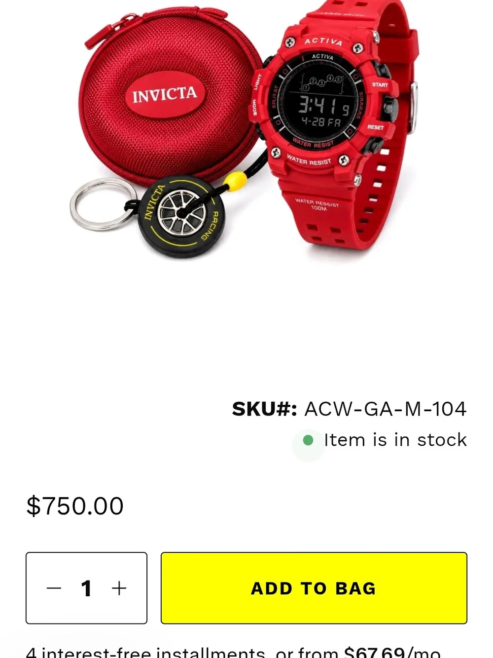 Set Activa Rally Edition X Invicta - Men's, Women's Watch - 50mm, Red (ACW-GA-M-